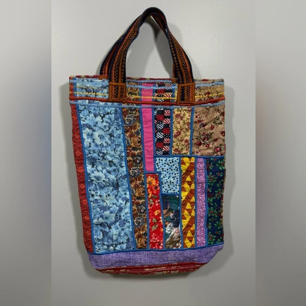 Handmade Patchwork Tote Bag - Multicolor